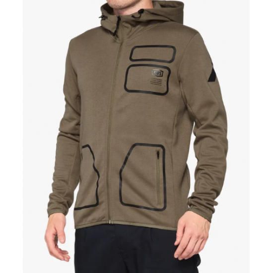 VICEROY TECH ZIP HOODIE - BRINDLE