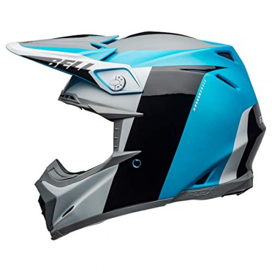 Bell Moto-9 Flex Dirt Helmet (Division Matte/Gloss White/Black/Blue)