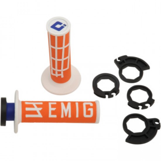 ODI Emig Racing V2 Lock-On Grips Orange/White