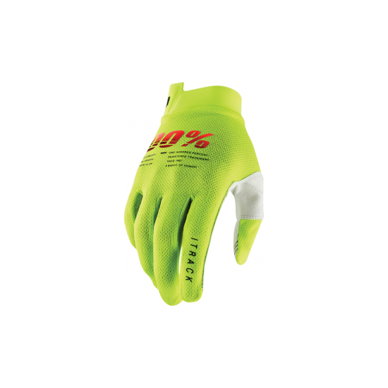 100% ITRACK Gloves Fluo Yellow Youth