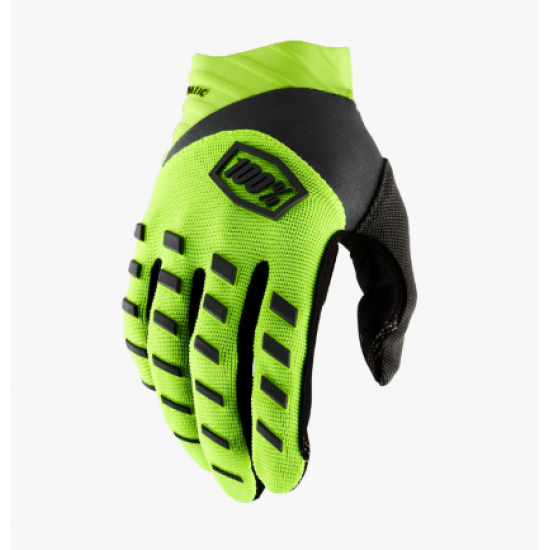 100% AIRMATIC Youth Gloves Moto Fluo Yellow/Black