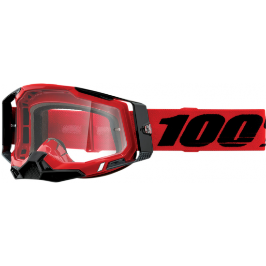100% RACECRAFT 2 Goggle Red Clear Lens