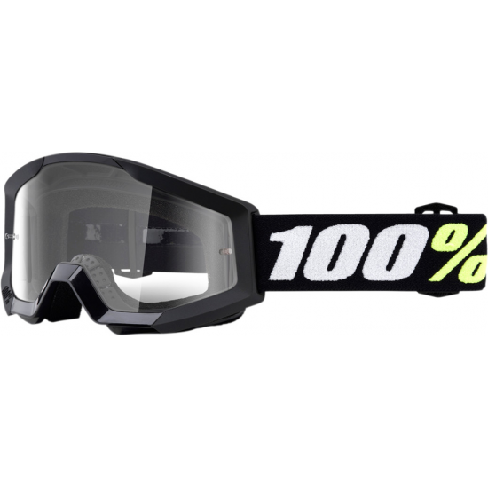 100% STRATA Mini Goggles Black Clear Lens