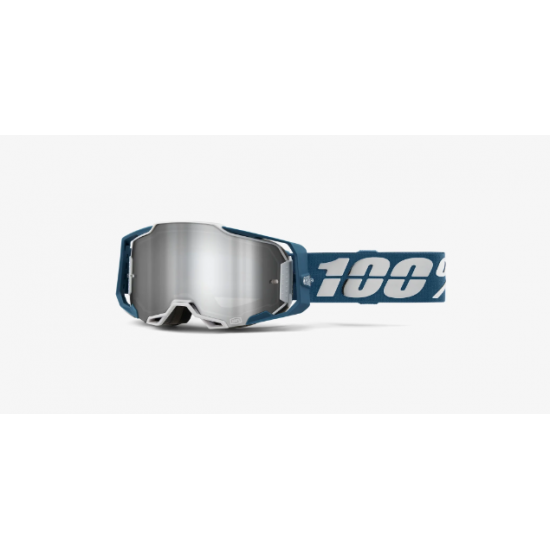 100% ARMEGA® Goggle Moto/MTB Albar Flash Silver Lens