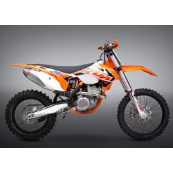 Yoshimura KTM 350 SX-F 13-15/XC-F 14-15 RS-4 STAINLESS FULL SYSTEM, W/ ALUMINUM MUFFLER