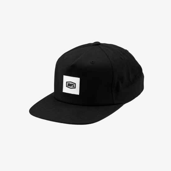 100% LINCOLN Snapback Hat Black