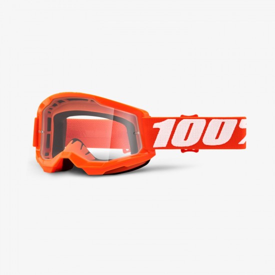 100% STRATA 2 Goggle Orange - Clear Lens