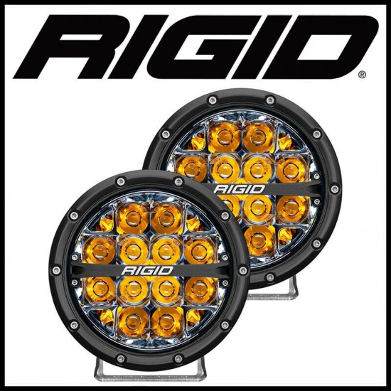 RIGID 360-SERIES 6" LED OE Off-Road Fog Light Spot Beam Amber Backlight Pair