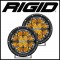 RIGID 360-SERIES 6" LED OE Off-Road Fog Light Spot Beam Amber Backlight Pair