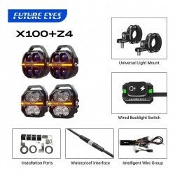 Motorcycle Lights Galaxy 2-pairs - Kit:X100+Z4 Motorcycle Lights Galaxy 2-pairs - Kit:X100+Z4