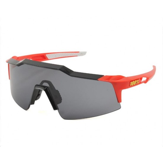 100% Speedcraft SL Sunglasses Red/Black Short Smoke Lens